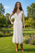 Coastal Lace-Up Maxi Dress