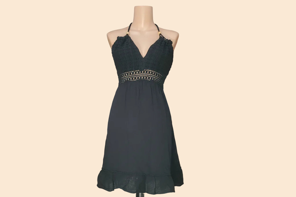Coastal Lace Halter Mini Dress