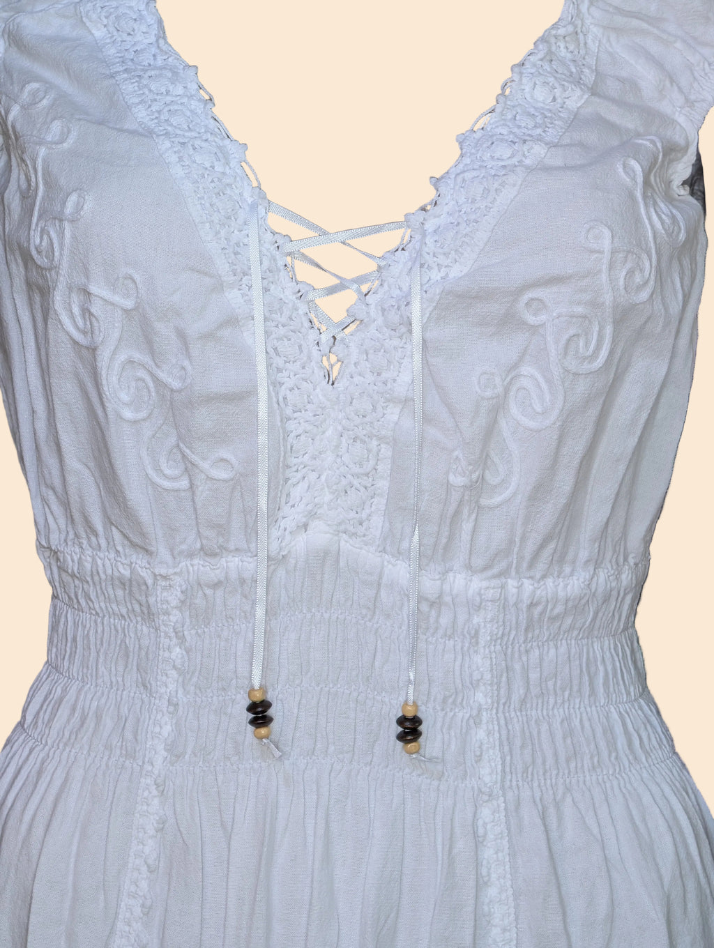 Coastal Lace-Up Maxi Dress