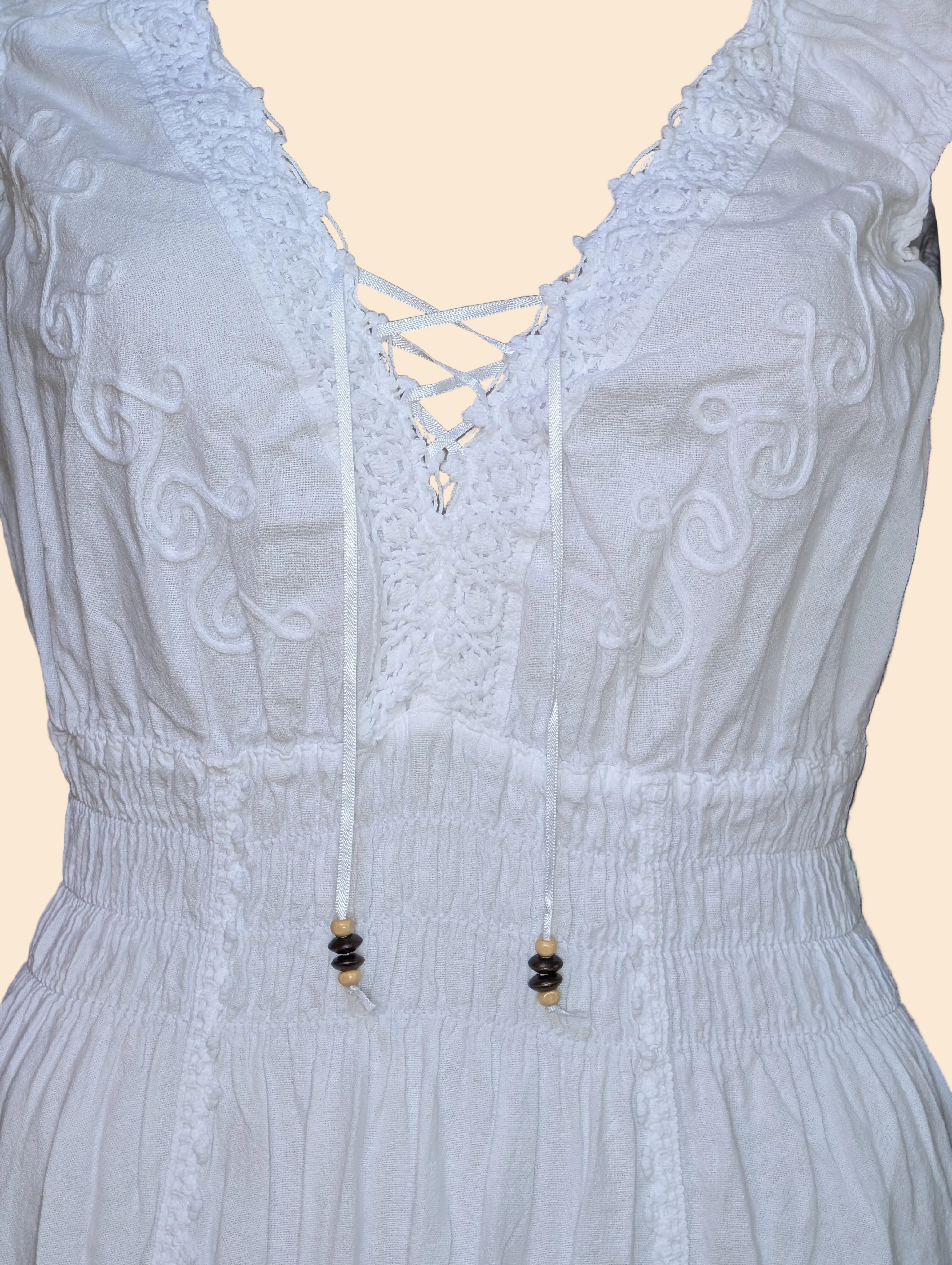 Coastal Lace-Up Maxi Dress