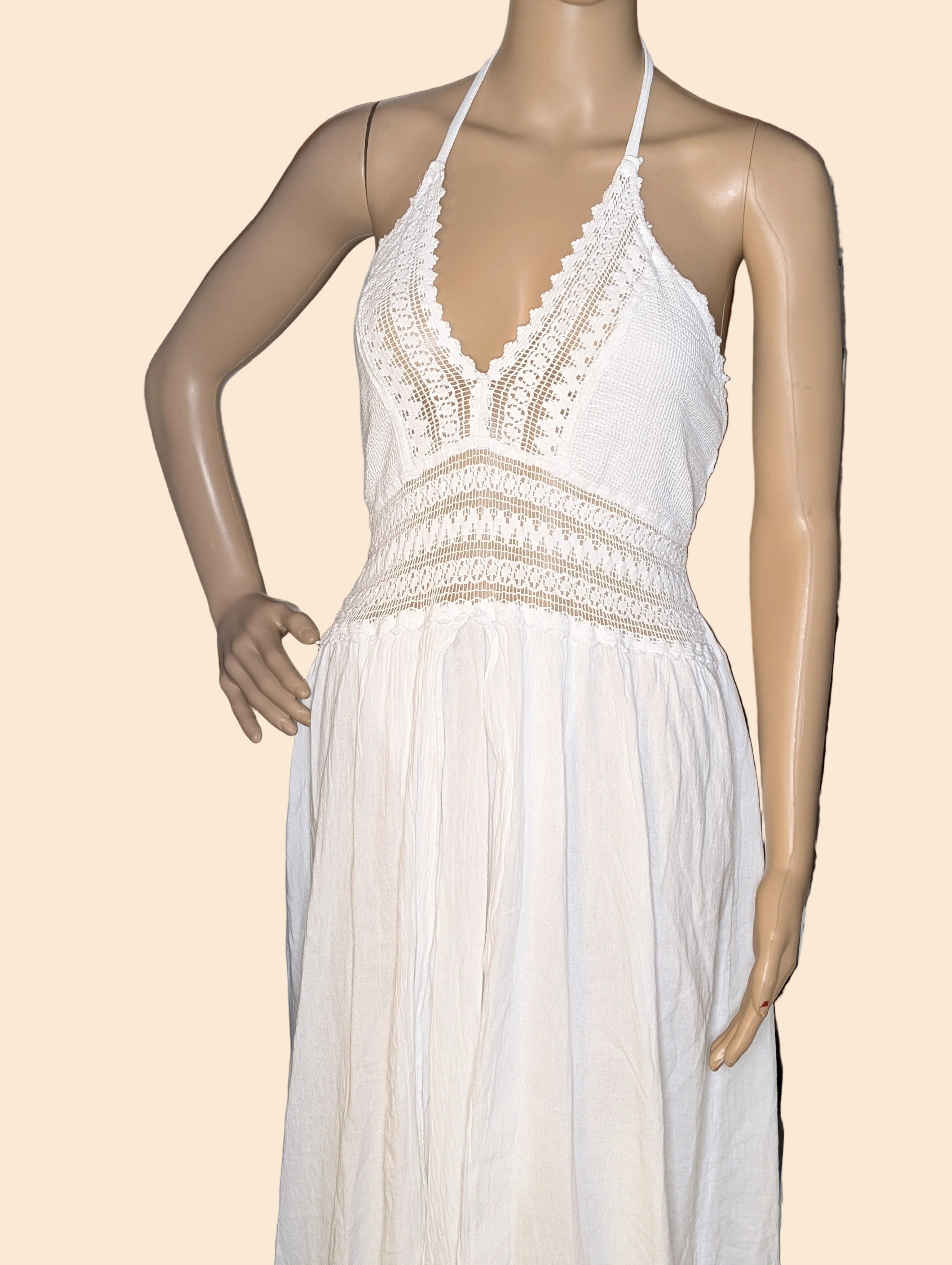 Coastal Split-Front Halter Maxi Dress