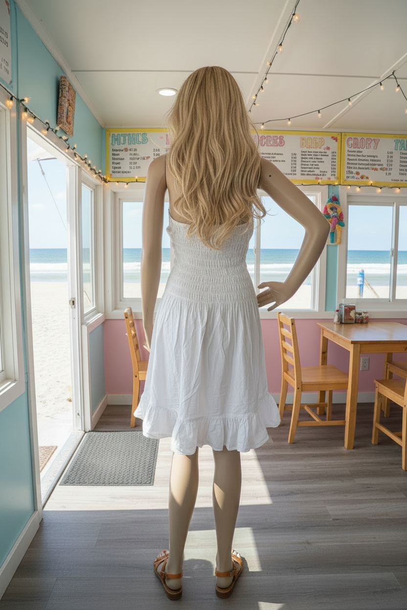 Coastal Medallion Halter Mini Dress