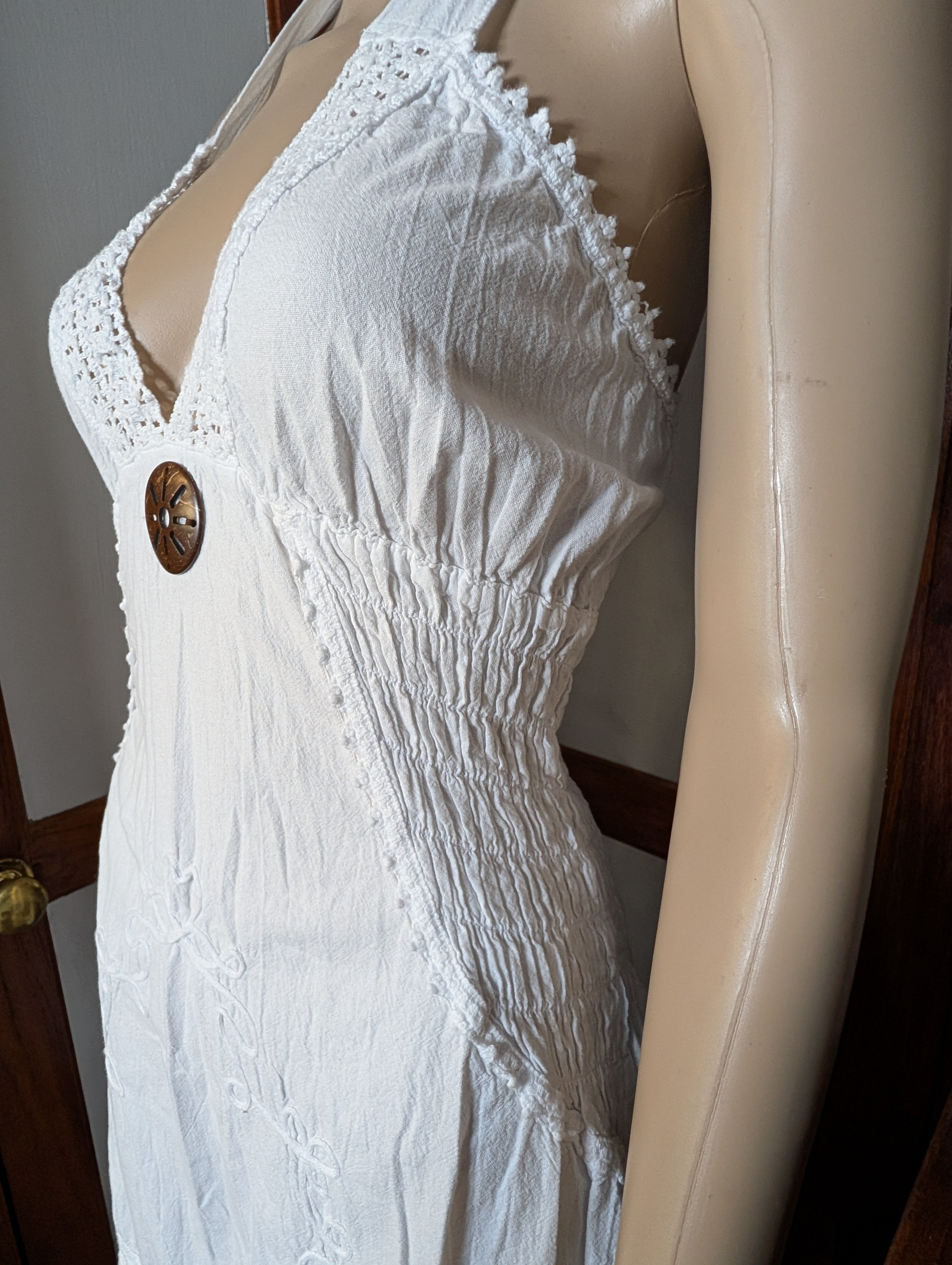 Coastal Medallion Halter Mini Dress